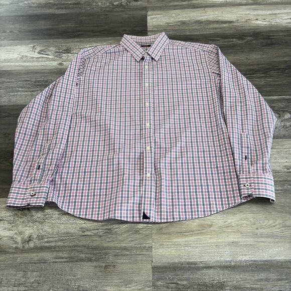 UNTUCKit Purple Pink Check Mens 2XL Wrinkle Free Cotton Button Up Shirt Plaid - Picture 2 of 8